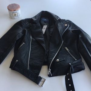 Brand new black leather jacket
